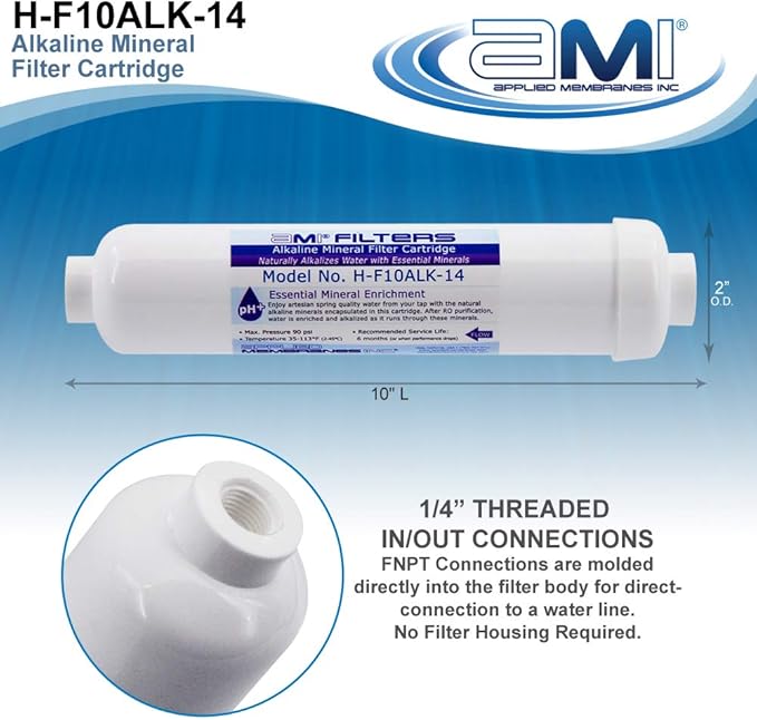 Alkaline Water Filter Cartridge Add-On Kit | Mineral Cartridge for Alkaline Water Filters System | Essential Minerals for Water | Kit for Adding Alkaline Minerals to an Existing RO