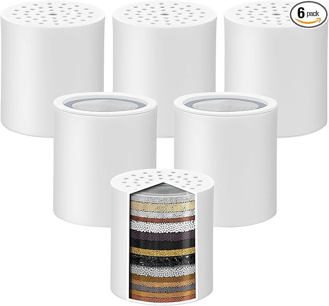 【UPGRADED】6 Pack 20 Stage Shower Filter Replacement Shower Cartridge Filter with Vitamin C Shower Head Replacement for Hard Water by Cenipar