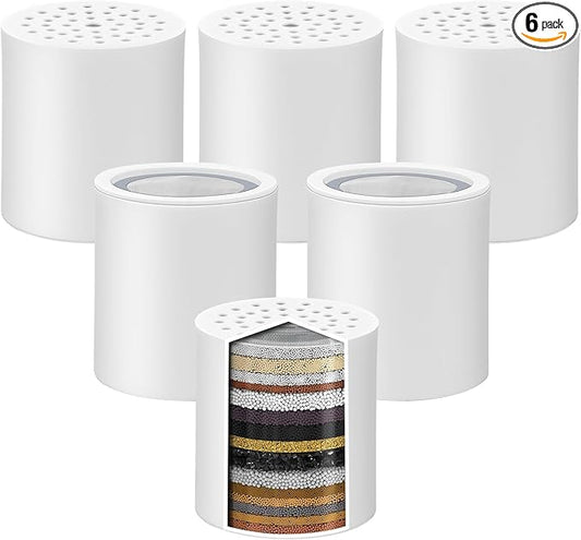 【UPGRADED】6 Pack 20 Stage Shower Filter Replacement Shower Cartridge Filter with Vitamin C Shower Head Replacement for Hard Water by Cenipar