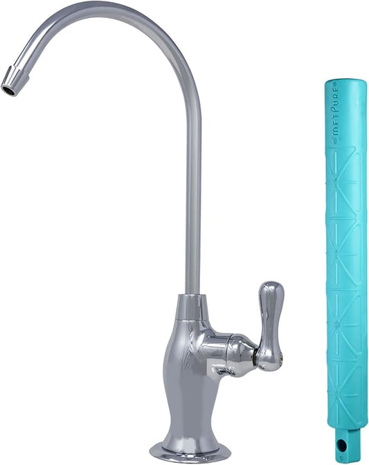 Reverse Osmosis Faucet Drinking Water Filtration System - Non Air Gap, Vase Style with Wrench (Chrome)