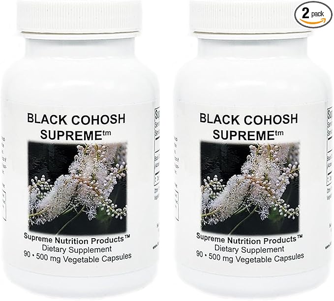 Supreme Nutrition Black Cohosh Supreme, 90 Pure Black Cohosh Root Vegetarian Capsules (Pack of 2)