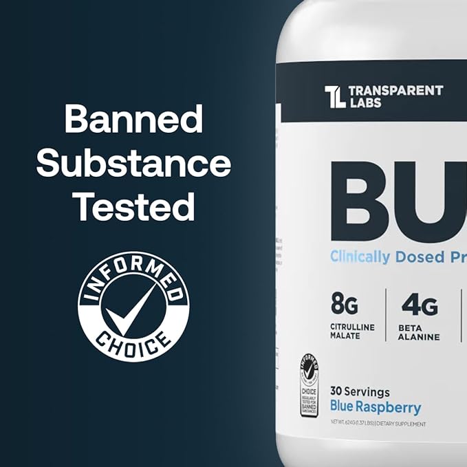 Transparent Labs Bulk Pre Workout Powder - Naturally Sweetened Advanced Pre-Workout Formula for Muscle Building and Strength - 30 Servings, Peach Mango