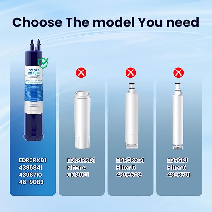 GOLDEN ICEPURE Replacement for EDR3RXD1, Kenmore 46-9083, 46-9030, Everydrop Filter 3, 4396841 4396710, Refrigerator Water Filter 4 Pack