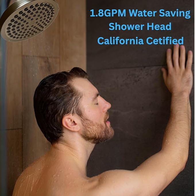 '-High Pressure Shower Heads - High Flow Shower Head - 1.8 GPM with Removable Restrictor - California Certified - Universal Replacement - Plumbers Tape Included - (Classic Chrome Finish)