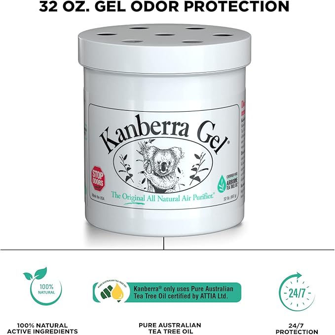 | Odor Removing Gel | Stop Odors Naturally | Pure Tea Tree Gel | The Original All Natural Air Purifier | NEW 32oz size
