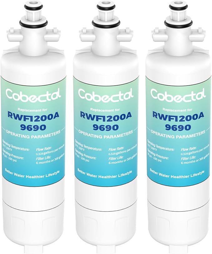 Adq360061 Water Filter Replacement for LG Lt700p Adq36006101 Lfds22520s, Cobectal Water Filter Replacement for kenmore 9690 469690 Adq36006102 Lfxc24726s Lfxc29626s Rwf1200a Filter, 3-Pack