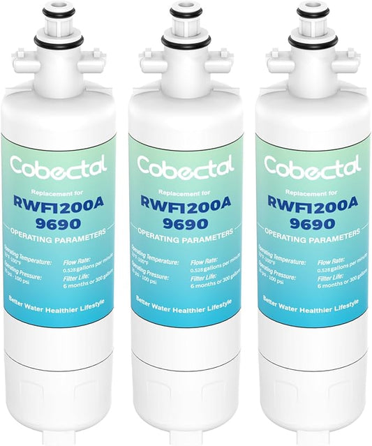Adq360061 Water Filter Replacement for LG Lt700p Adq36006101 Lfds22520s, Cobectal Water Filter Replacement for kenmore 9690 469690 Adq36006102 Lfxc24726s Lfxc29626s Rwf1200a Filter, 3-Pack