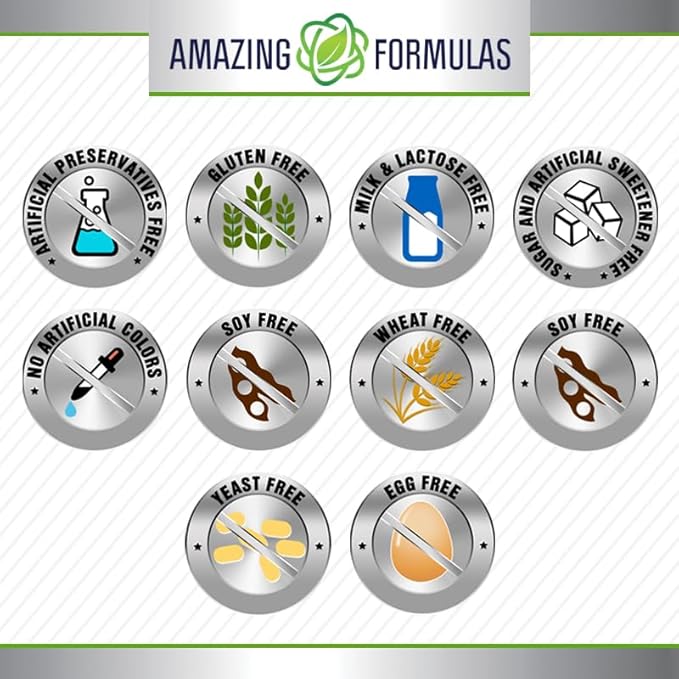 Amazing Formulas NAC (N-Acetyl-L-Cysteine) Supplement | 600 Mg per Serving | 250 Capsules | Non-GMO | Gluten Free | Made in USA