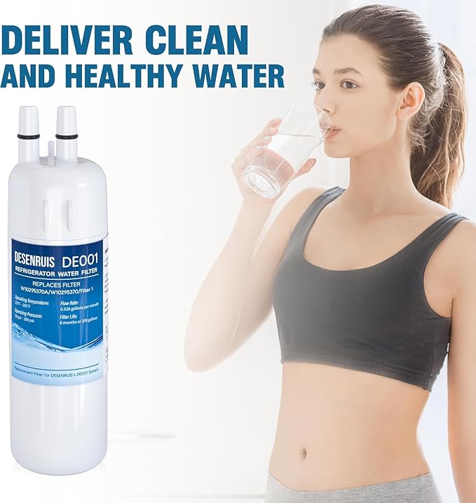 W10295370A Water Filter Replacement Compatible with W10295370, EDR1RXD1, Filter 1, WHR1RXD1, KAD1RXD1, P8RFWB2L, P8WB2L, P4RFWB, P5WB2L, Pack of 2, By DESENRUIS