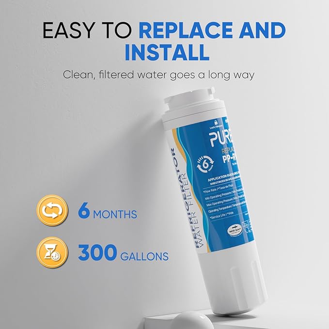 PUREPLUS UKF8001 Refrigerator Water Filter Replacement for Maytag UKF8001P, EDR4RXD1, Everydrop Filter 4, PUR 4396395, Puriclean II, UKF8001AXX-200, UKF8001AXX-750, RWF0900A, RFC0900A, 469006, 2Pack