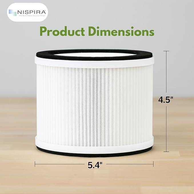 Nispira True HEPA Filter Replacement Compatible with Rigoglioso Air Purifier GL-2109 GL2109. 2 Packs