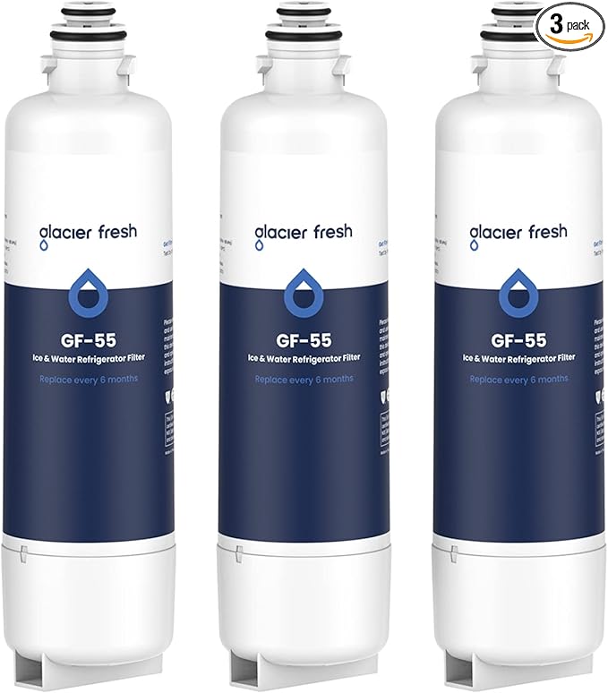 GLACIER FRESH Replacement for Bosch 11025825 Ultra Clarity Pro Refrigerator Water Filter BORPLFTR50, Compatible with KWF 2000, 12028325, 11032531, BORPLFTR50, WFC100MF, B36CT80SNS, B36CL80ENS (3 Pack)