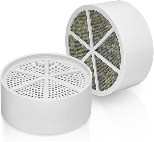 AWO 2 PACK Replacement Bathtub Water Filter for Tub Compatible with Fitespot,SHLLKTTRY,JUSTOWE,NIROKET,CUOLL Bath Filter,Multi Stage Filter for Softer Skin & Hair Reduces Chlorine & Harmful Substance