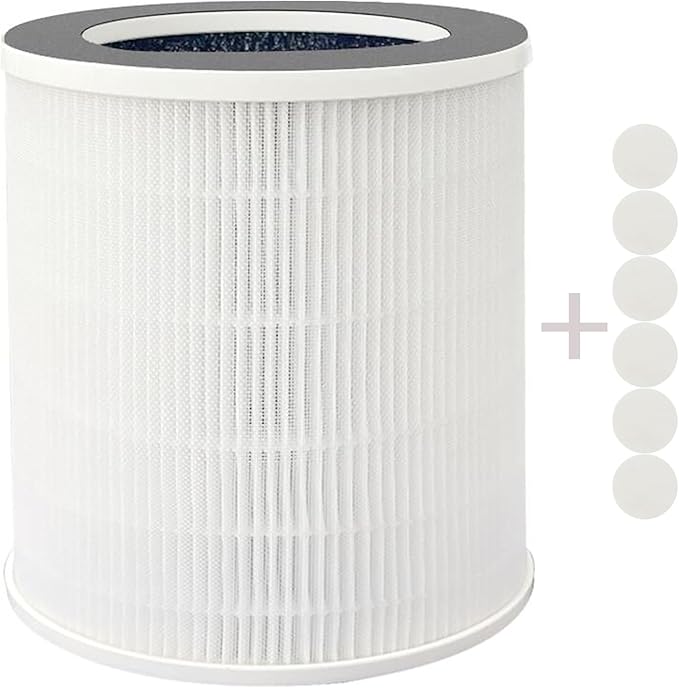 ZXBEER True HEPA Filter Compatible With Model ZXA101 Air Purifier, H13 True HEPA Air Cleaner 360° 3-stage Filtration, 3-in-1 High-efficiency