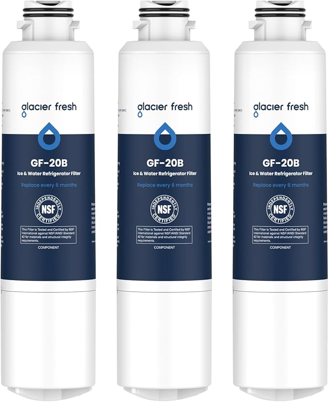 GLACIER FRESH DA29-00020B Kühlschrank-Wasserfilter, Kompatibel mit Samsung DA29-00020B, HAF-CIN/EXP, DA29-00020A/B, DA29-00019A, Kenmore 46-9101, RF4267HARS für French Door Kühlschrank, 4 Stück