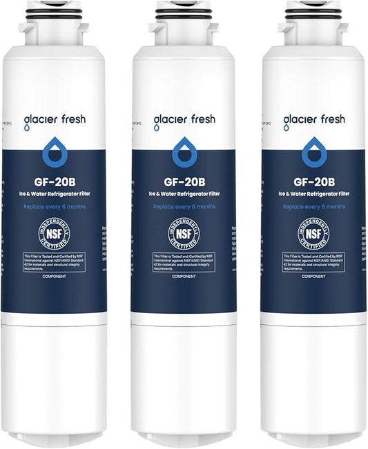 GLACIER FRESH DA29-00020B Kühlschrank-Wasserfilter, Kompatibel mit Samsung DA29-00020B, HAF-CIN/EXP, DA29-00020A/B, DA29-00019A, Kenmore 46-9101, RF4267HARS für French Door Kühlschrank, 4 Stück