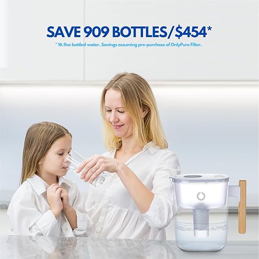 10-Cup Long-Life Water Filter Pitcher – 120-Gallon Capacity, Removes 99% Lead, PFAS, Mercury, Microplastics & More – 5X Filter Lifespan