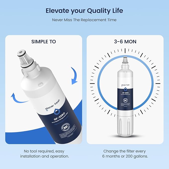 GLACIER FRESH Water Filter Replacement for Sub-Zero 4204490, 4290510, 9030868 Refrigerator Water Filter, 1 Pack