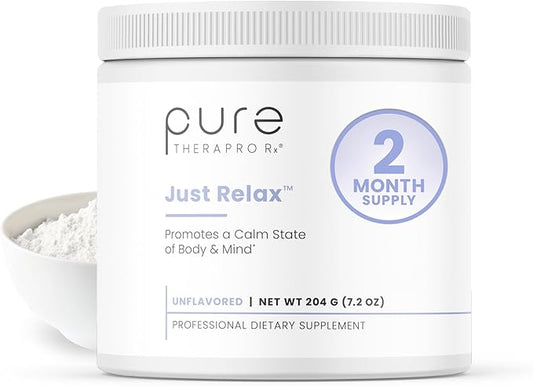 Pure Therapro Rx Just Relax Unflavored - 60 Servings | Supports Relaxed Mood & Healthy Blood Pressure | Myo-inositol, Di-Magnesium Malate, GABA, Taurine, & L-Theanine