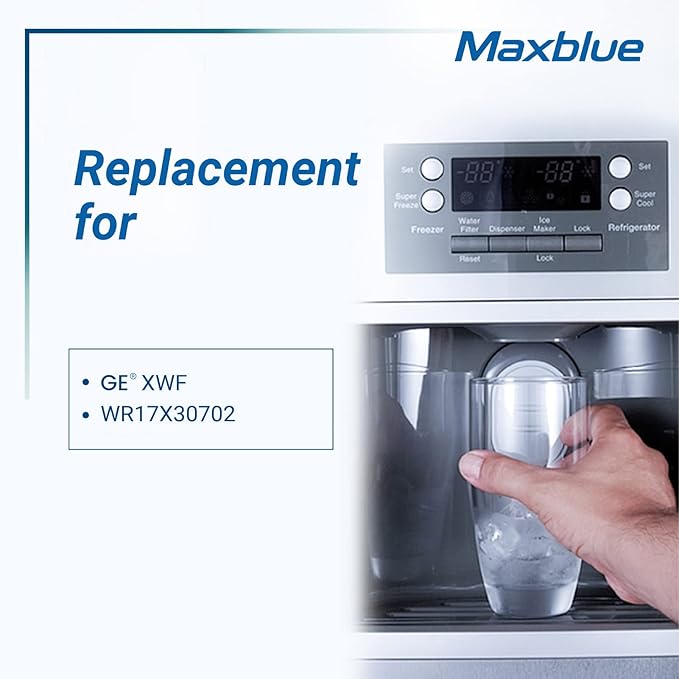 Maxblue XWF Replacement for GE® XWF, WR17X30702, NSF Certified Refrigerator Water Filter, 3 Filters (Not XWFE®)