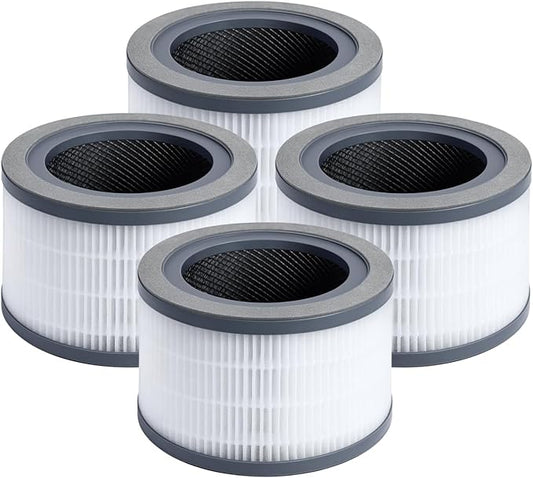 Nispira Vista 200 3-in-1 True HEPA Carbon Filter Replacement for Levoit Air Purifier Part Vista 200-RF. 4 Packs