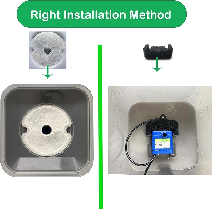 12 Pack Cat Water Fountain Filters with Sponges for 67oz/2l Pet Fountain Replacement Filter Compatible with AONBOY,iPettie & Wonder Creature NEUCOMBBT