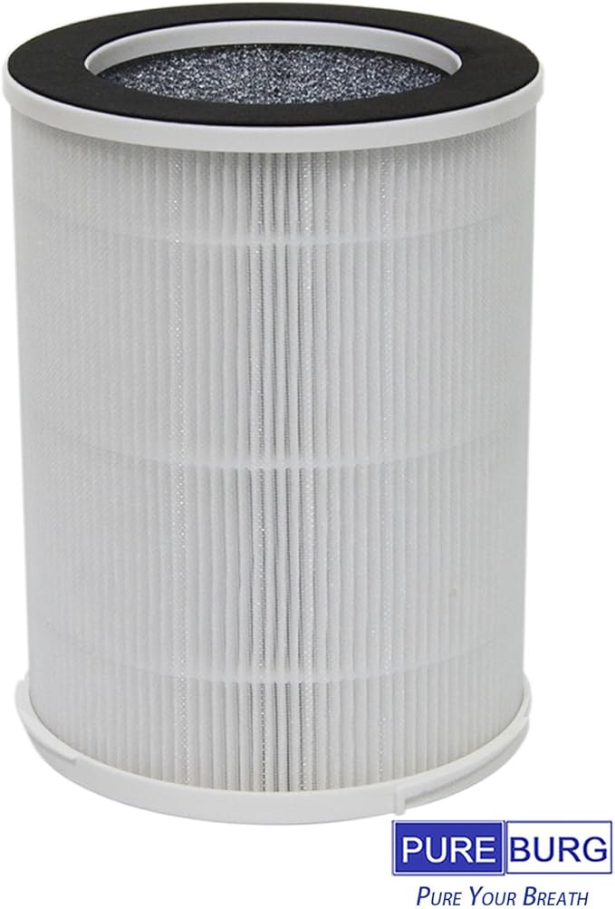 PUREBURG Replacement Filters Compatible with SilverOnyx KJ100F-Q01 KJ100F-Q02 (3-Speed,Portable with Strap) Air Purifier,2-Pack H13 HEPA 3-Stage Filtration Activated carbon