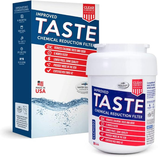 Clear Choice CLCH102 Compatible For MWF Refrigerator Water Filter GE MWF Fridge Filter, NSF/ANSI 42
