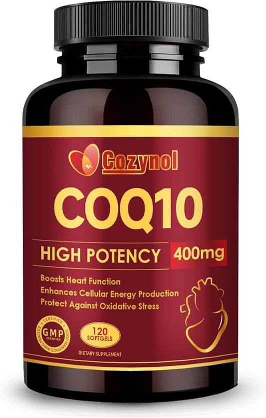 CoQ10-400mg-Softgels with PQQ & Omega 3, Maximum Absorption Coenzyme Q10, Powerful Antioxidant for Heart Health & Energy Production, 120 Count, Non-GMO
