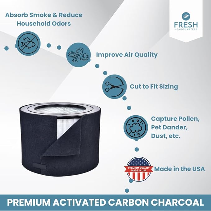 Premium Activated Carbon and Zeolite Prefilter - Versatile 10" x 46.5" Dual Action Carbon Replacement Filter & Extends HEPA Filter Life, Compatible w/Honeywell Air Purifiers Models