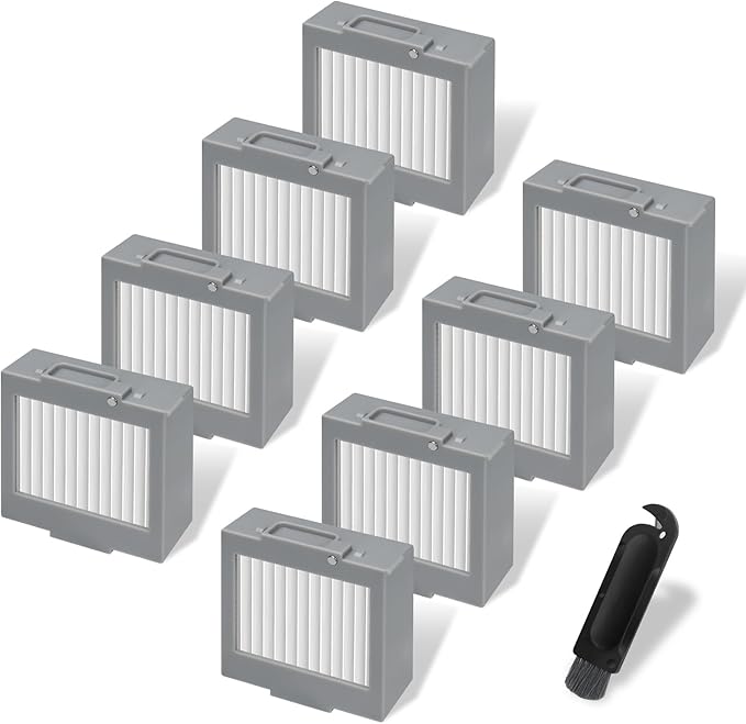 8-Pack Hepa Filter Replacement for iRobot Roomba Max 705 Vac/Plus 504 Vac Robot Vacuum Cleaner Parts Vacuum Filter, High Efficiency Filters + 1 Cleaning Brush