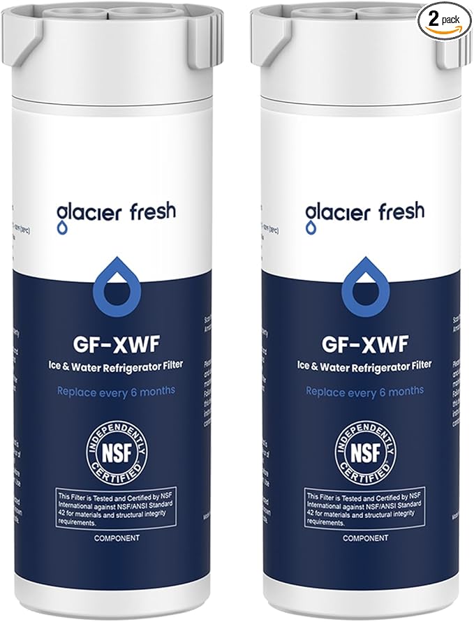 GLACIER FRESH XWF Replacement For GE XWF Refrigerator Water Filter Pack of 2 (Not XWFE)