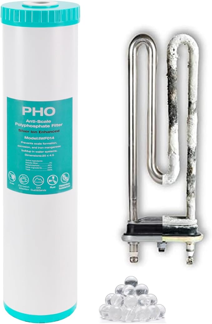 H&G Lifestyles 20 x 4.5 Whole House Anti-Scale Water Filter, Water Descaler Replacement Cartridge,Polyphosphate Scale Inhibitor Filter,for Any 20" Whole House Water Filters System