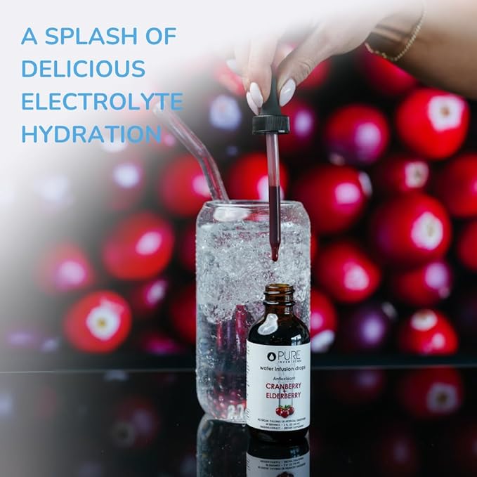 Pure Inventions - Black Cherry Water Infusion Drops - Antioxidants, Vitamin C & Electrolytes -Health & Wellness Drink -Immunity Support -Sugar Free, Zero Calorie, No Artificial Sweeteners -30 Servings