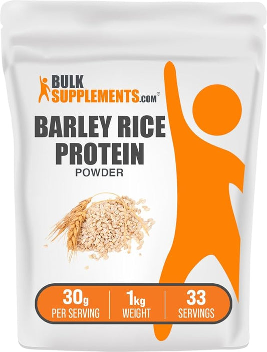 BulkSupplements.com Barley Rice Protein Powder - Vegan Protein Powder, Sports Nutrition - Unflavored & Dairy Free, 30g per Serving, 1kg (2.2 lbs) (Pack of 1)