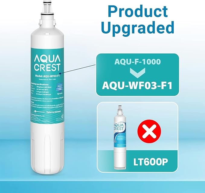 AQUACREST F-1000, 4204490 Filter, Replacement for InSinkErator® F-1000 F-2000 F-3000 Sub-Zero 4204490, 4290510 and AquaPure AP Easy C-Complete, Sub Zero Water Filter Replacement, NSF/ANSI 42, 2 Packs