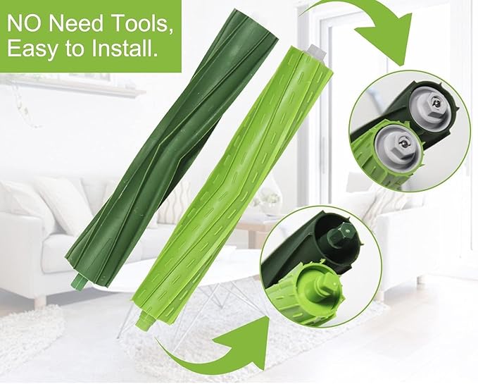 20 Pack Replacement Parts for iRobot Roomba i3 i3+ i4 i4+ i7 i7+ i8+ i6 i6+ Plus E5 E6 Vacuum Cleaner,2 Rubber Brushes 8 HEPA Filters 10 Edge-Sweeping Side Brushes