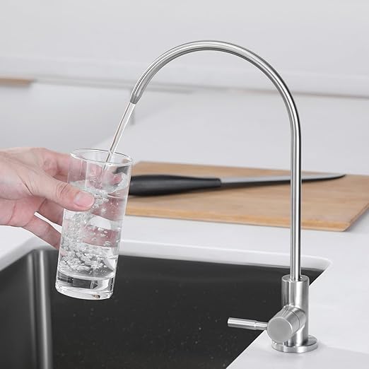 RO Water Filter Faucet Non-Air-Gap Drinking Water Beverage Faucet for Reverse Osmosis Systems Water Filtration System 304 Stainless Steel (Brushed Nickel)
