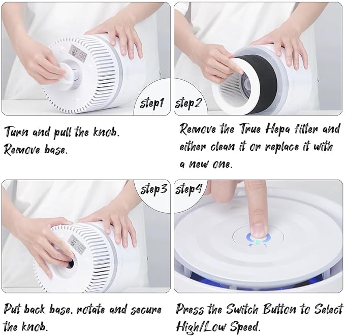 EPI810 True HEPA Replacement Filter, Compatible with KOIOS, MOOKA EPI810 Air Purifiers, 3-Stage Filtration System, 1-Pack