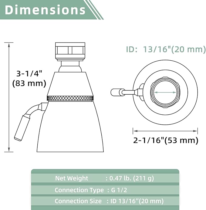 APLusee Soft Water Shower Head Chrome, Adjustment Brass Shower Wand Sprayer Replacement