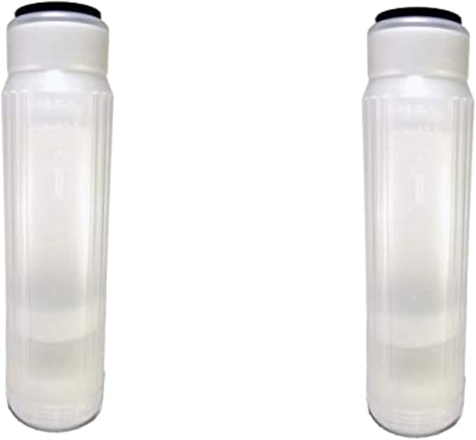 CFS – 2 Pack Clear Refillable Cartridge for DI Resin and Other Media Residential or Aquarium – Remove Bad Taste & Odor – Whole House Replacement Water Filter Cartridge - 10" x 2.5", White
