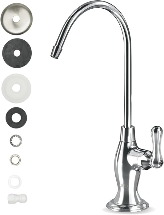 Chrome Reverse Osmosis Faucet, NSF Certified, Non‑Air Gap for Under Sink Water Filtration System, RO System Drinking Water Faucet, FLR-575CP