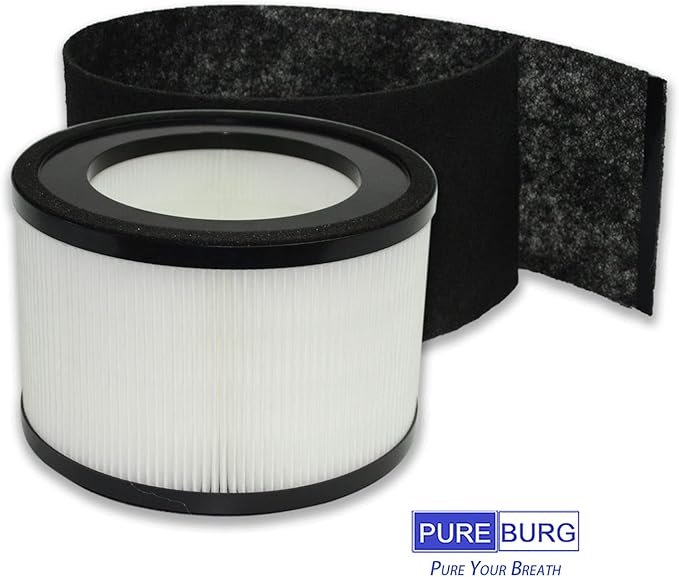 PUREBURG HS-1946 Replacement Filter Set Compatible with Crane EE-5068 & Jetery jt-8115m Air Purifiers,2-Pack H13 HEPPA + 4 x Activated Carbon Pre-Filters Air Clean