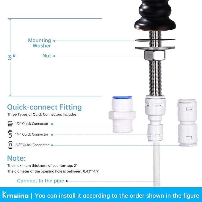 Oil Rubbed Bronze Water Drinking Faucet Water Filter Faucet Fits Most RO Units or Water Filtration System Brass Body Sink Water Filtration Faucet