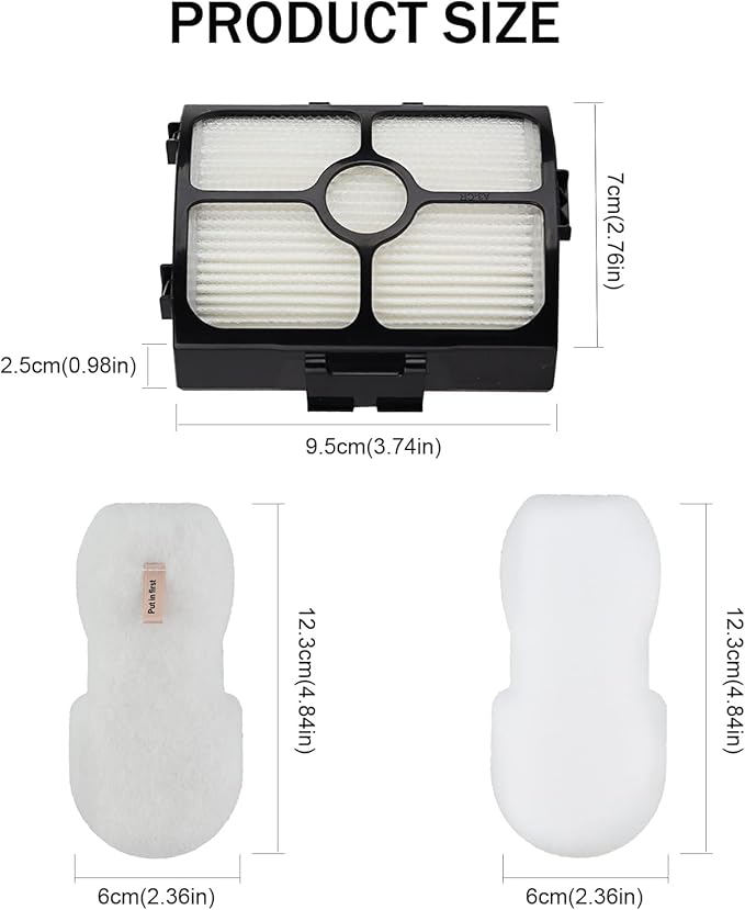 Vacuum Filter Replacement for Shark HZ3002 HZ3000 HZ4001AMZ HZ4002 Stratos Ultralight Corded Stick Vacuum Cleaner, Replace part XFFKHZ3000 XHFHZ3000, 2 HEPA Filter & 6 Foam and Felt Filters