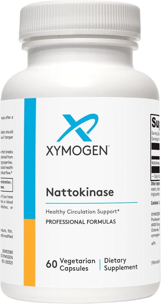 XYMOGEN Nattokinase - Nattokinase 2000 FU Blood Pressure Supplements - Heart Health, Circulation & Blood Pressure Support - Gluten Free, Vegan, Non GMO (60 Capsules)