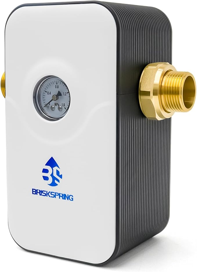 Upgraded Salt Free Water Descaler with Pressure Gauge丨26.4GPM Whole House Water Softener System丨1-Inch NPT Water Heater Descaler丨Prevent Scale Built Up On Water Heaters丨10-Year Durability