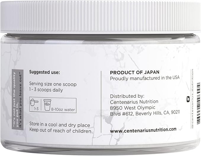 Centenarius Nutrition Glycine Powder 250g | Non-Essential Amino Acids Supplement for Post Workout Muscle Recovery, Digestion, Sleep Aid + More - Vegan, Additive-Free, Third-Party Tested