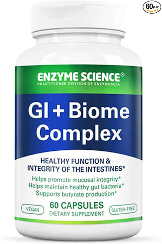 GI + Biome Complex, Prebiotics for Gut Health, Intestinal Balance & Butyrate Support, 60 Capsules (30 Servings)