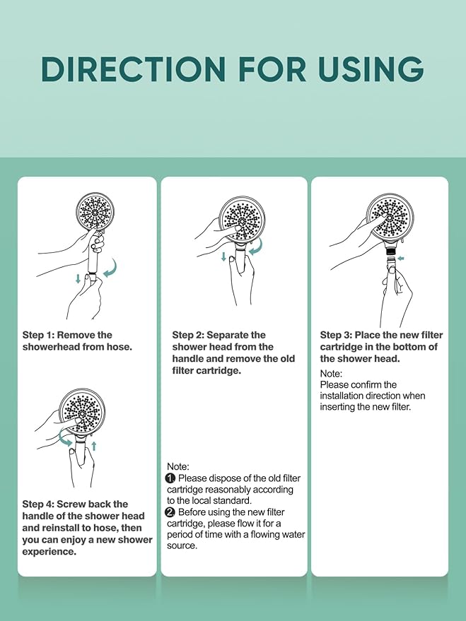 Cobbe 4 Pack Replacement Filters for Handheld Shower Head - Water Softener Filters Beads for Hard Water - Remove Chlorine - Reduces Dry Itchy Skin